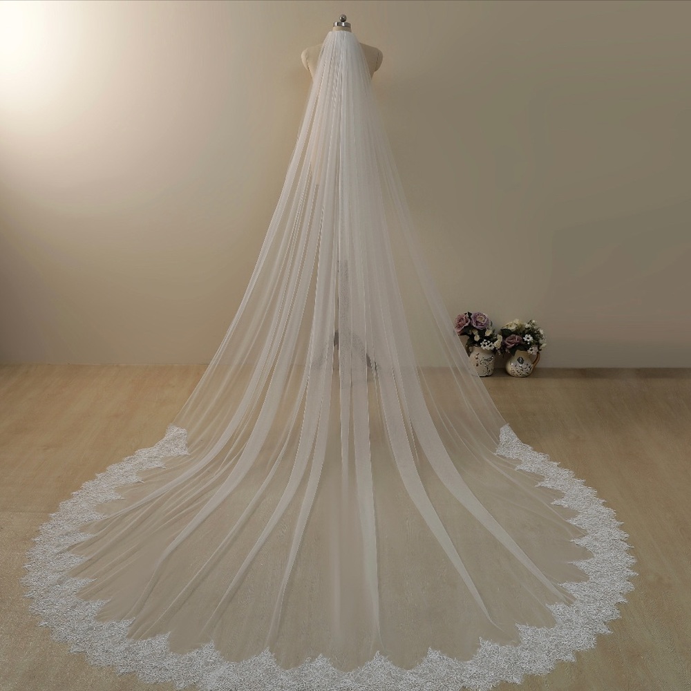 Custom made lace and tulle veil - royal cathedral -